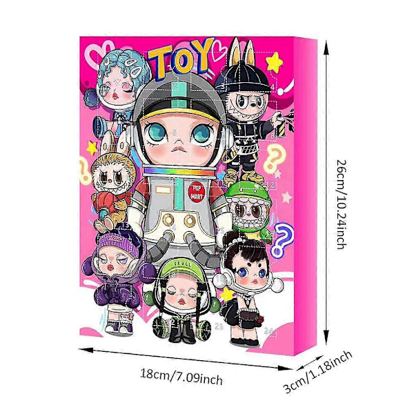 POP MART LABUBU MOLLY Digital Julkalender Jul 24-delad Leksak Blind Box 0.25