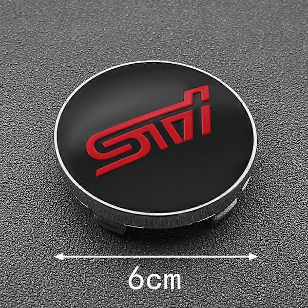4 st 56+60 mm Bilhjulnavcentrumkåpor Dekal Fälgskydd Autoemblem Styling för Subaru STI Impreza Forester XV Tribe 60mm Black