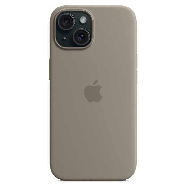 iPhone 15 Deksel Kompatibelt med MagSafe Ripebestandig Silikon Telefondeksel Grå