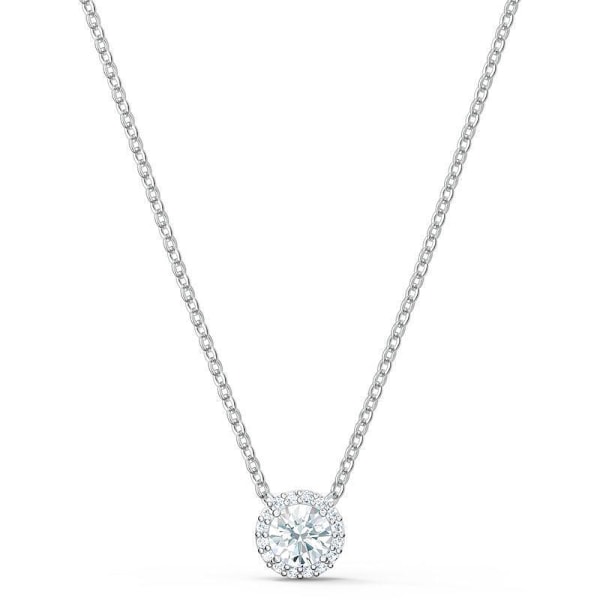 14K Guldpläterad Hängsmycke med Faux Diamant Runt Solitär | Guldhalsband för Kvinnor