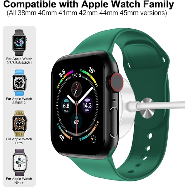 Apple Watch -laturi Magneettinen Nopea Latauskaapeli [Kannettava] Magneettinen Langaton Lataus Yhteensopiva Series Ultra Valkoinen