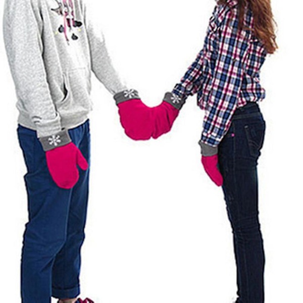 Par Hansker Tredelt Sett Sammenkoblet Polar Fleece Tykke Julehansker Dele Hansker For