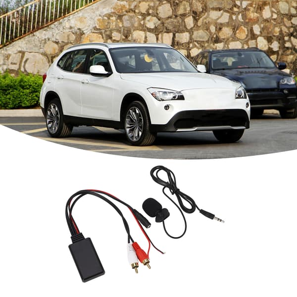KZQ-Bluetooth AUX-modul 2 RCA-kabeladapter med håndfri mikrofon til Alpine til Pioneer