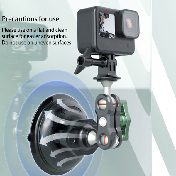 Kameran tuulilasin imukuppikiinnike 1/4 tuuman kierteellä Hero 11 10 9 ja Insta360 -actionkameroille