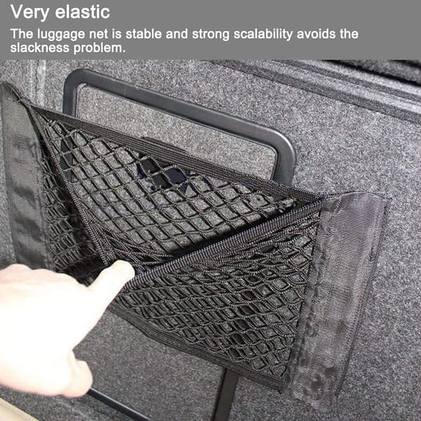 Universal Bil Bagagerumsnet 4-pak Elastisk Cargo Organizer Mesh Taske til Køretøjs Bagagerum 30x25 cm Sort