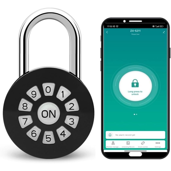 Udendørs Lås, Bluetooth Lille Hængelås med Kode, Genopladelig App-styret Kombinationslås Vejrbestandig Kode{hh]