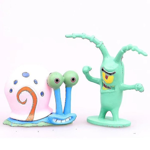 8 stk dekorasjonsleker SvampeBob Firkant figurer sett Bleksprut, Sandy Cheeks, Patrick Stjerne, Herr Krabbe [GL]