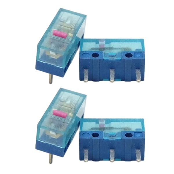 4st Pink Dot Mouse Button Micro Limit Switch 3Pins 80Million för HUANO Mus Micro Switch Blue Transparent Shell 0.74N