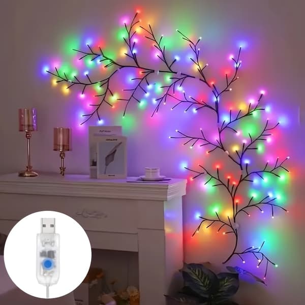 96 LED Fleksible Seljevinlys USB 8 Moduser Warm White 96LEDs