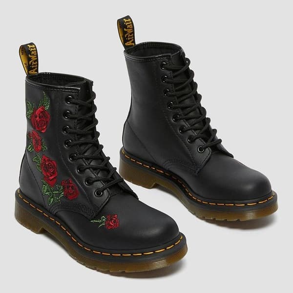 Oversized Lace-Up Boots with Square Heel and Ethnic Embroidered Martin Boots i-MP 48