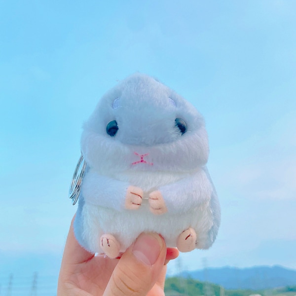 Tecknad Kuromi docka skolväska hänge docka plyschleksak par nyckelring väska hänge Plush blue hamster 11cm (with keychain)