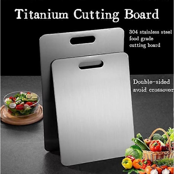 Titanium Skjærefjøl Lettvekt Holdbar Kjøkkenfjøl Hakkefjøl Enkel å Rengjøre for Hjemme Utomhus Camping Piknik-Xin 39*28cm