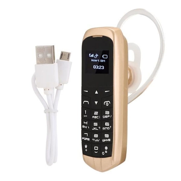 HURRISE Smartphone FM J8 Smart Bluetooth Samtale Musikk Hengende Ørekrok-Type Bluetooth Headset OLED Skjerm Mini Mobiltelefon (Svart