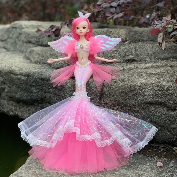 Fargerik havfrue-dukke prinsesseleke som bursdagsgave til jenter Star Moon Fish Snow Bud