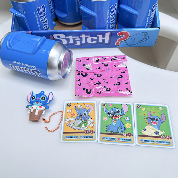 Stitch Coke Can Blind Box Doll Nøkkelring Can Blind Box Ornamenter Håndlaget Mote Lekeanheng Ornamenter Labub-Can Blind Box Whole end-12pcs