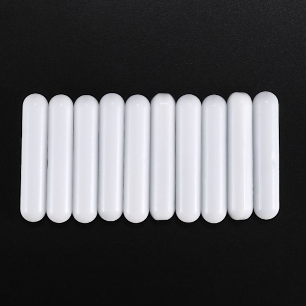 10 Stk. Magnetisk Omrører Mixer Omrører Laboratorie Bar Omrøringsplade Magnet Omrøringsstang Magnetisk (8x40m White