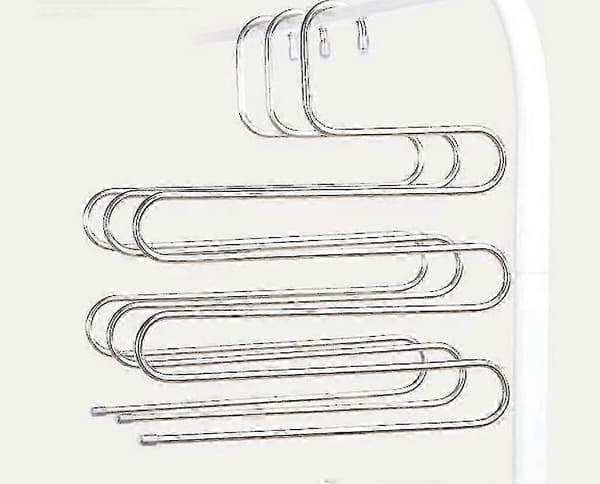 (SC)4x Space-saving hangers, Multiple hangers, Trouser hanger for 5 trousers, Clothes hanger, Skirts