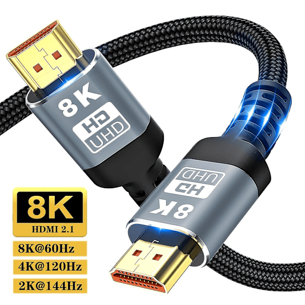 8K HDMI-kompatibel kabel HDMI 2.1 8K@60Hz Ultra Digital HD UHD Högkvalitativ flätad för laptop PS4 PS5 TV-projektorer skärm