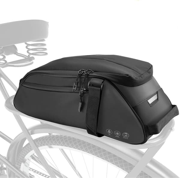 Cykeltaske 8L Vandtæt Reflekterende, Multifunktionel Bagagebærerpose til By-E-cykel Shopping