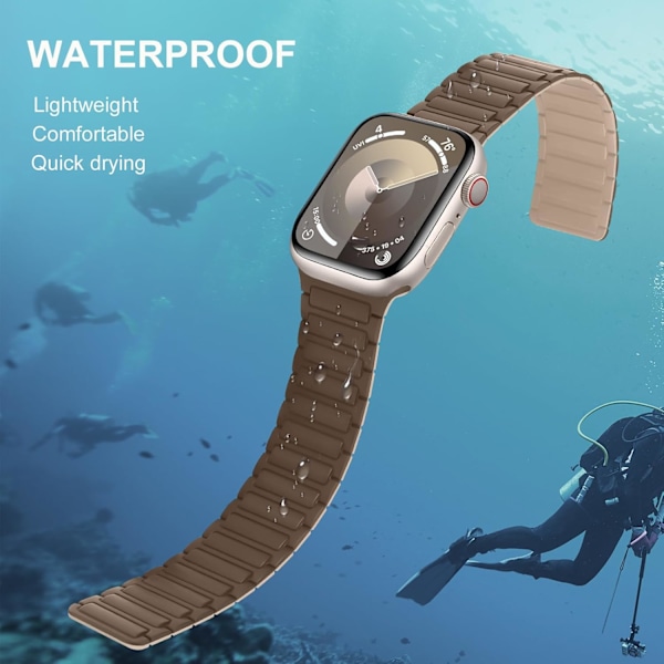 Magnetiske klokkereimer kompatible med Apple Watch-reimer, myk silikon erstatningsreim designet for iWatch Brun Brown 38/40/41mm