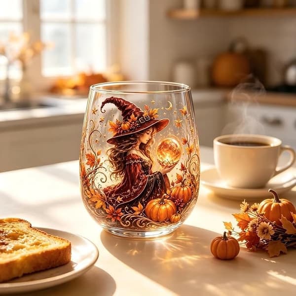 Fantasy Vin Häxa Glas Tekopp Unik Dryckesvara Magic Witch