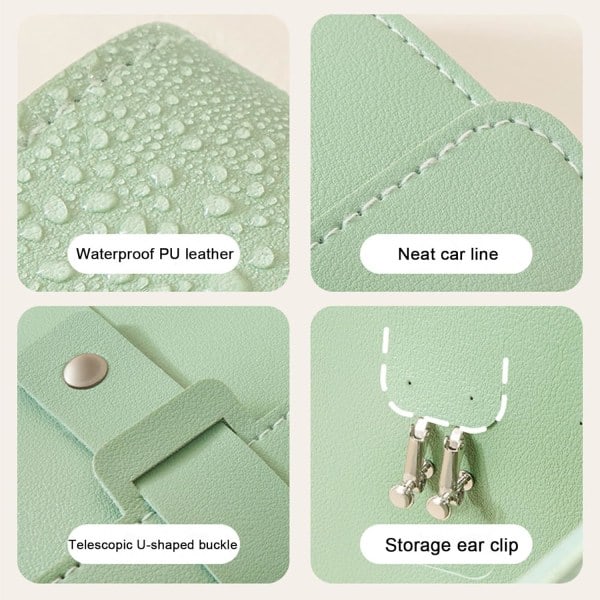 Øreringeholder Organizer med Foldbart Bogdesign Øreringe Bog Organizer, Bærbar Læder Rejse Øreringe Taske{hh} green