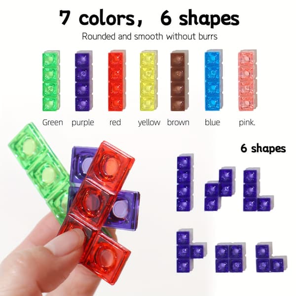 3D-pinottava palikkalaatikko - STEM-nopparakennuspeli Boxed Colored  Blocks