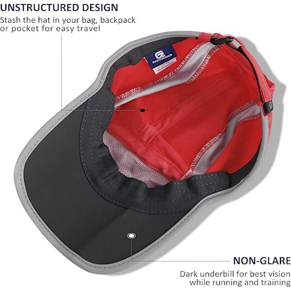 Reflekterande Hopfällbar Utomhushatt Ostrukturerad Design UPF 50+ Solskydd Sportkepsar för Dam och Herr red
