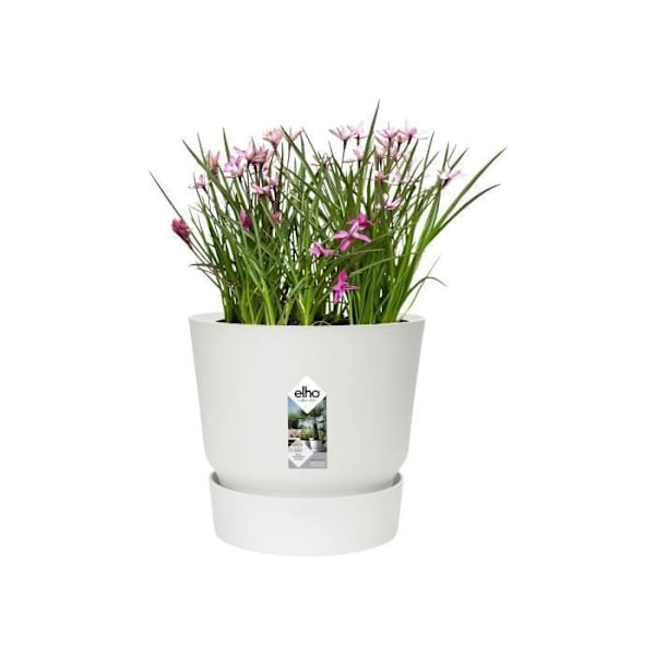 ELHO Rund blomkruka Greenville 40 - Utomhus - Ø 39 x H 36,8 cm - Vit
