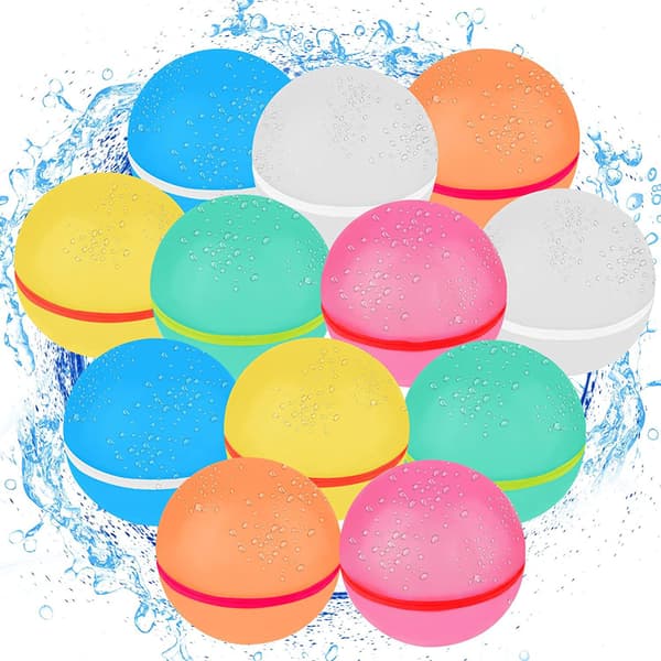 Reusable Water Balloons, Summer Gadgets for Kids 12 pcs (snap fastener)