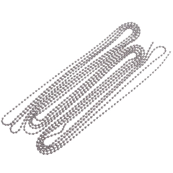 3 meter lang kuglekæde 4,5 mm diameter med 10 matchende led (sølv)