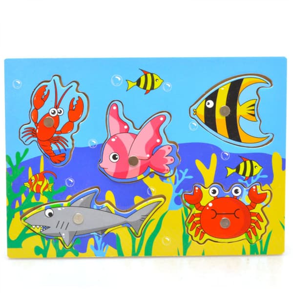 KZQ-Träfiskspel - Magnetiska fiskepussel med siffror J