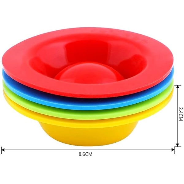 Fargerike silikon eggkopper, sett med 4 fargede silikon eggkopper, Por