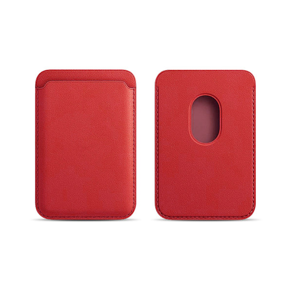 Soveltuva/13 Applen magneettinen korttikotelo matkapuhelimen korttikotelo henkilökortin takatarra nahkaa red color matching paper box