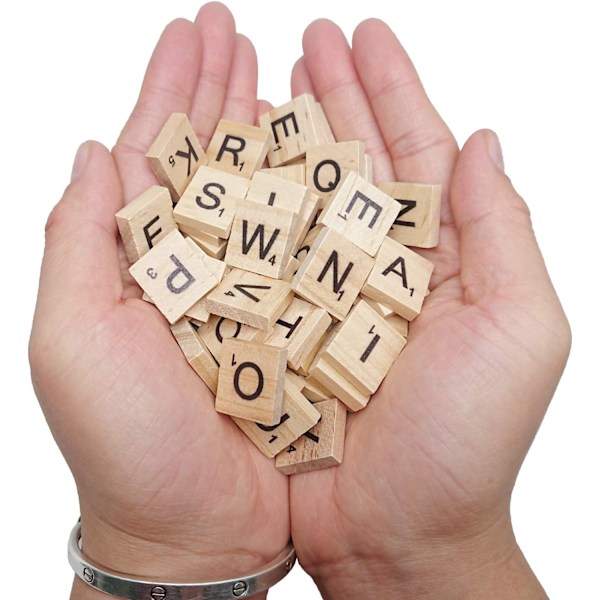 300 kpl Puinen Scrabble-laatta, Scrabble-kirjaimet askarteluun, Makin