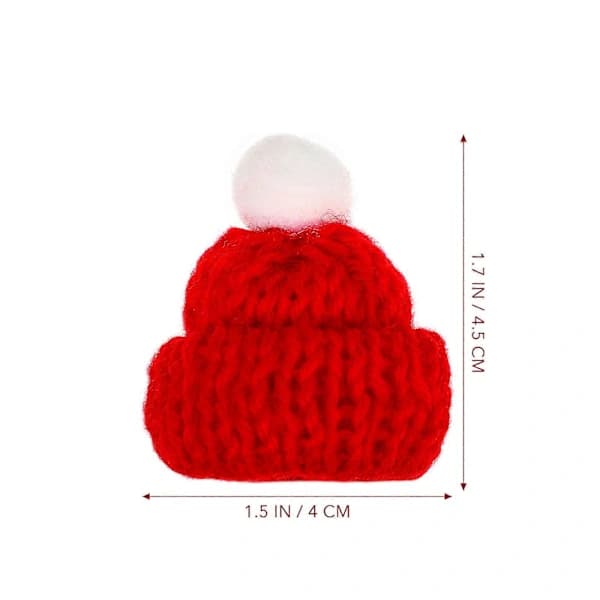 Red Christmas Hat Small Knitted Santa Hats for Handmade Crafts 40 pcs [YJD] Red Size 1, SD