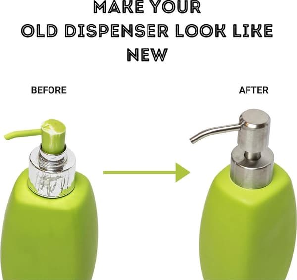 Sæbedispenser Pumpe Erstatningshoved Rustfrit Stål Børstet Finish Universal