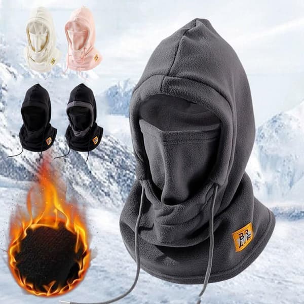 KZQ-Mössa Halsduk Integrerad Mössa Vinter Pullover Mössa Herr och Dam Vindtät Mössa med Masker Kylskydd och Värme Nackskydd Integrerad White One size