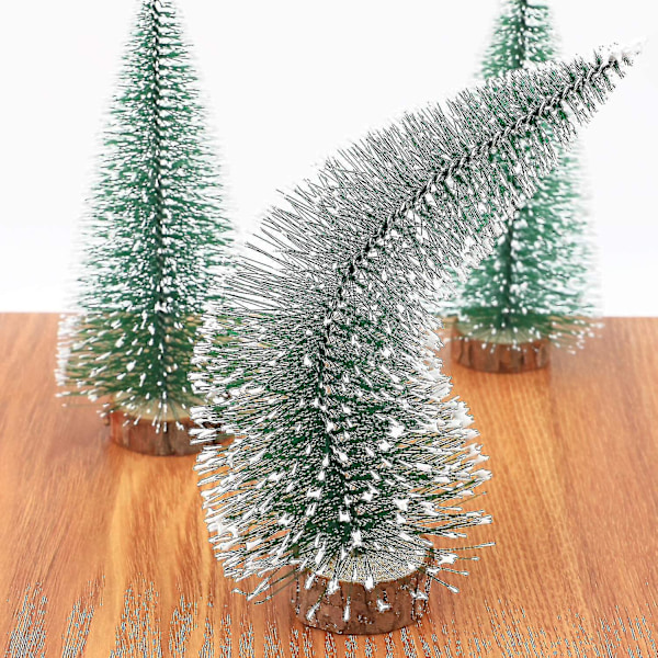8 st. 3 storlekar mini julgran falsk miniatyr gran grön mini julgran liten juldekoration figurer 10/15/20 cm