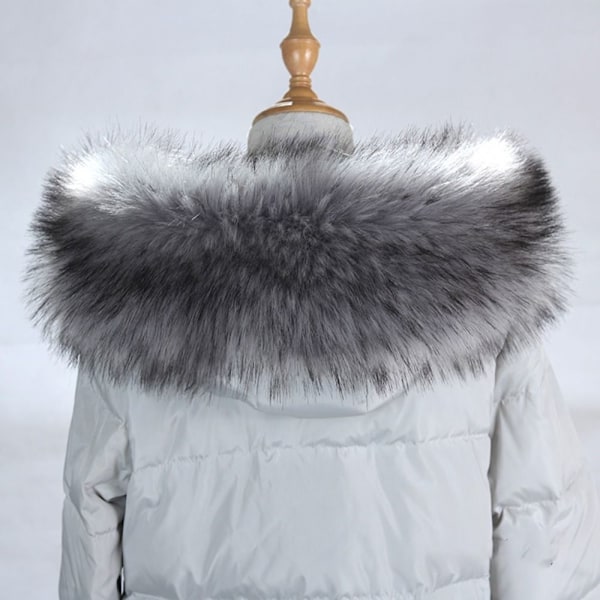 Dunjacka Päls Krage Randig Fuskpäls Krage VIT 85CM 85CM vit