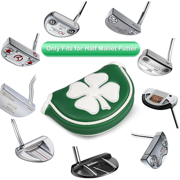 Golf Halv Mallet Putter Skydd Magnetisk Halv Mallet Huvudskydd Mid Mallet Putter Huvudskydd Högkvalitativt Klubbhuvud Skyddande Skydd