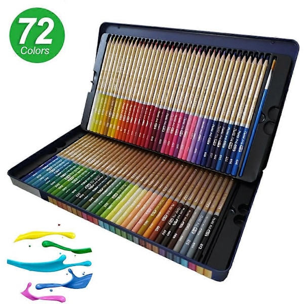 Arteza 72 Färgpennor Set, Professionella färgpennor för färgmixning, livfulla färgpennor för målning och skisser, mjuka vaxbaserade träpennor (LGL) style334