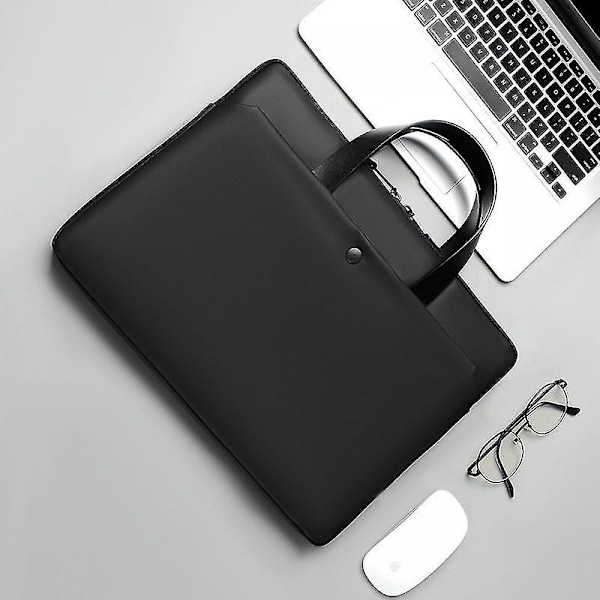 14-tommers laptopveske for kvinner (svart), ultratynn laptopveske, jobbveske for reise, laptop b