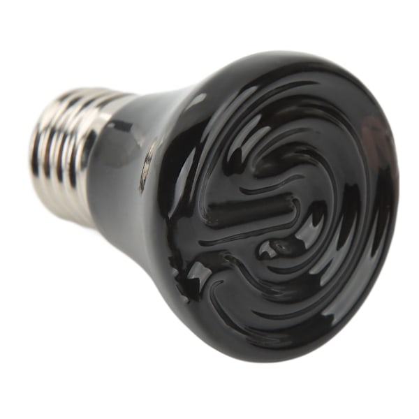 Keramisk Varmelampe til Reptiler Mini Infrarød Varme Keramisk Varmelampe til Padder til Firben Reptiler 220V-240V 50W Sort 0.1