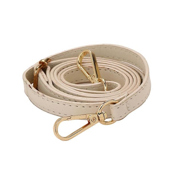 Justerbar Lang Læder Crossbody Skulderrem Erstatning Håndtaskerem Deep Coffee Silver Button