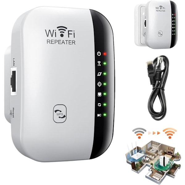Wifi Booster -pistorasia + Sisältää Internet-kaapelin, WiFi-signaalivahvistin, WiFi-laajennin, langaton WiFi Bo{HH}