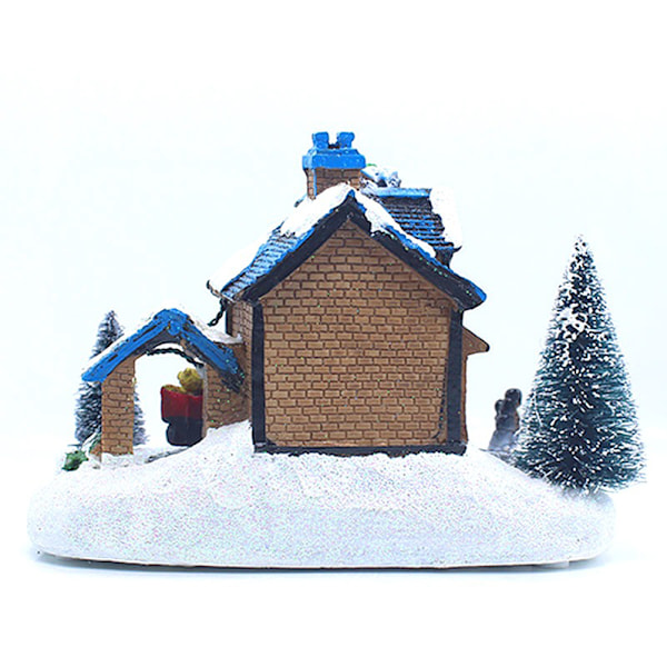 Julelandsbyhus med LED-lys i resin, samleobjekt, julescene, landsbyhus, ornament, dekorasjon, gaver