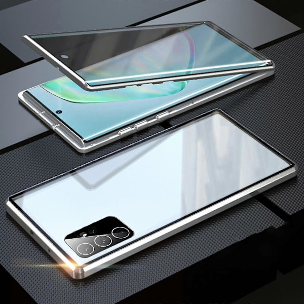 Anti-peep magnetisk etui til Samsung Galaxy S22 Ultra, dobbeltsidet hærdet glas skærmbeskytter
