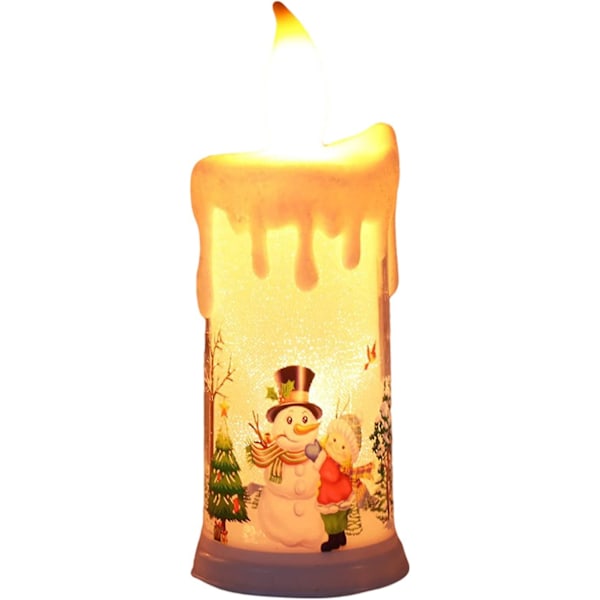 Jul Ljusstake Mini Ljusformad LED Lykta Julmotiv Batteridriven Juldekoration Bordsdekoration (1st)