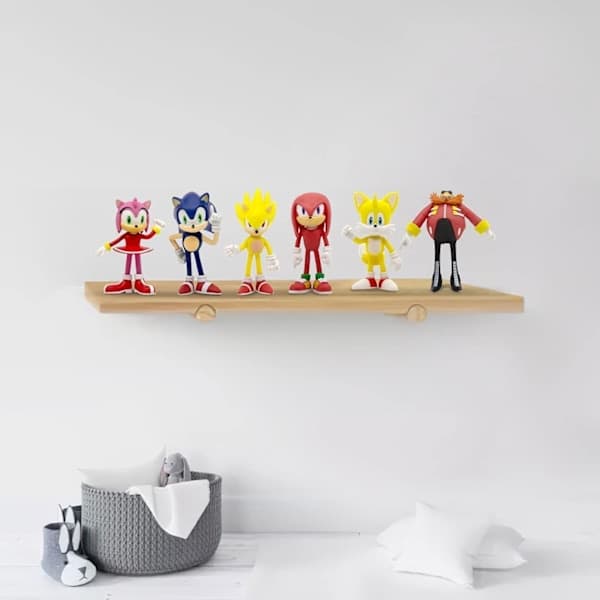 Sonic Actionfigurer, 8 cm høje, Sonic Legetøj, Sonic Actionfigur Samlerobjekt (6-pak)